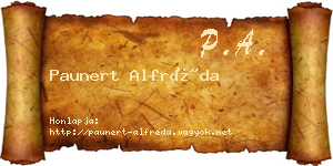 Paunert Alfréda névjegykártya